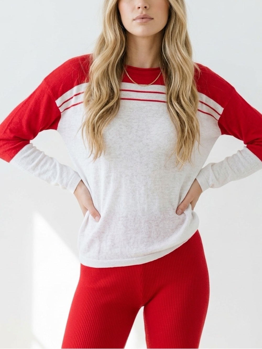 Vince Slub Cotton Striped-Yoke coastal sailor Sweater